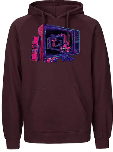 Infinite Upside Down - 80s, neon, stranger, tv, demodog - Fairtrade Hoodie