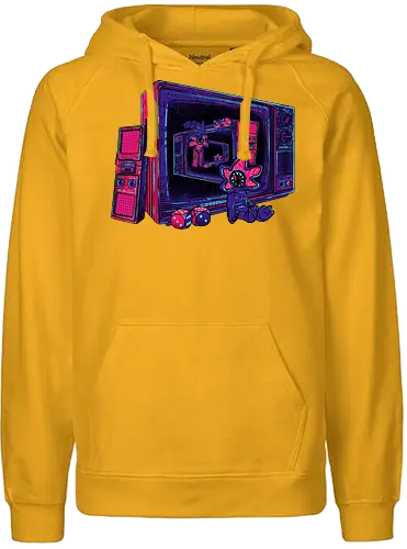 Infinite Upside Down - 80s, neon, stranger, tv, demodog - Fairtrade Hoodie