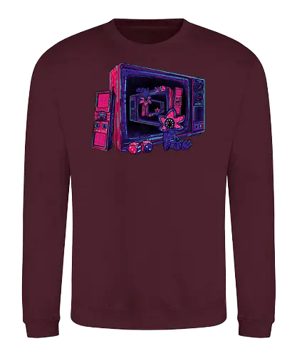 Infinite Upside Down - 80s, neon, stranger, tv, demodog - Sweatshirt