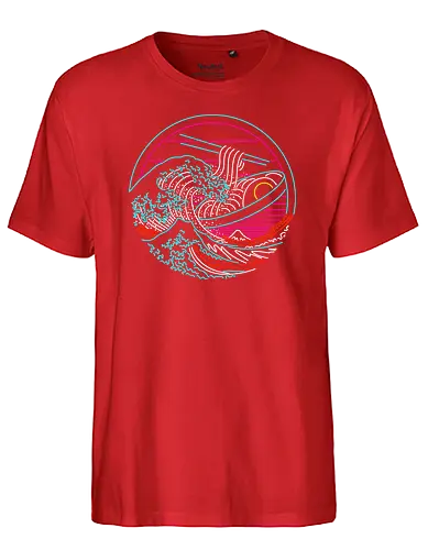 Great Neon Noodle Wave - neon, ramen, noodle, grt wave - Fairtrade T-Shirt