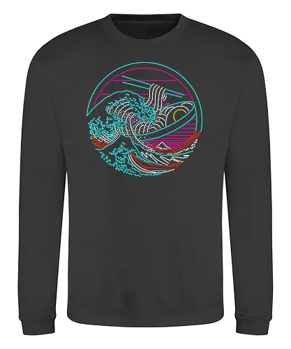 Great Neon Noodle Wave - neon, ramen, noodle, grt wave - Sweatshirt