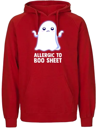 Allergic To Boo Sheet - boo, ghost, Allergies, bullshit - Fairtrade Hoodie