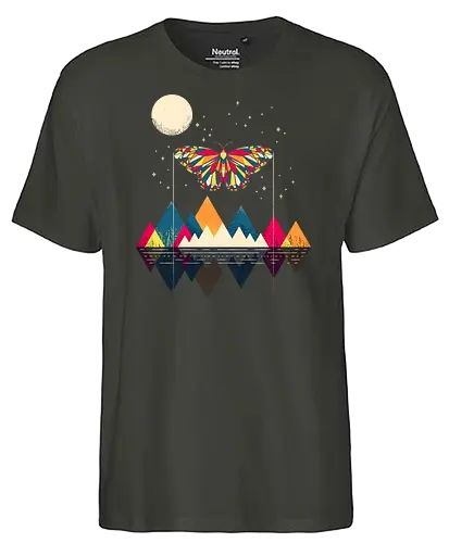 Abstract Butterfly - Butterfly, mountains, moon, art - Fairtrade T-Shirt