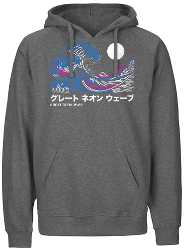 Great Neon Wave 80s - neon, 80s, grt wave - Fairtrade Hoodie