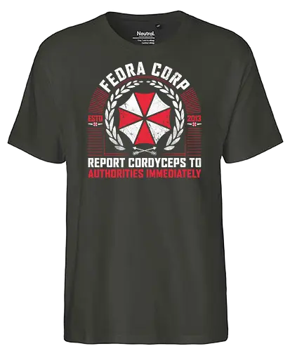 Fedra Corp - umbrella, last, cordyceps, mashup, evil - Fairtrade T-Shirt