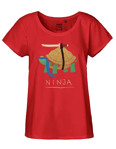 Ninja blue - ninja, turtle, fun, serie, comic, 90s, 80s, mashup, drawing - Fairtrade Girl Shirt