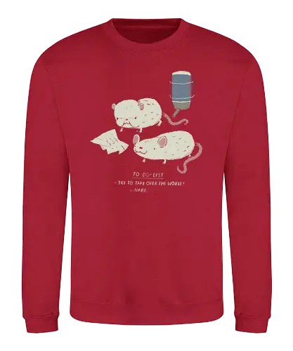 Mice To-Do List - brain, pinky, mice, world domination, weltherrschaft, fun, serie - Sweatshirt