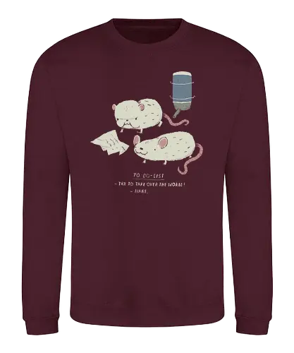 Mice To-Do List - brain, pinky, mice, world domination, weltherrschaft, fun, serie - Sweatshirt
