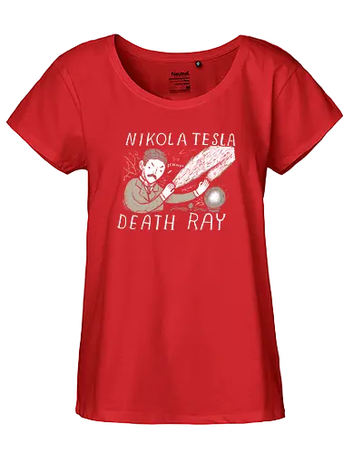 Tesla Death Ray - nicola tesla, science, tesla, wissenschaft, inventor, death ray - Fairtrade Girl Shirt