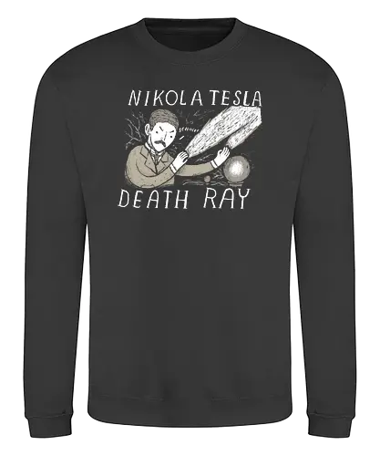 Tesla Death Ray - nicola tesla, science, tesla, wissenschaft, inventor, death ray - Sweatshirt