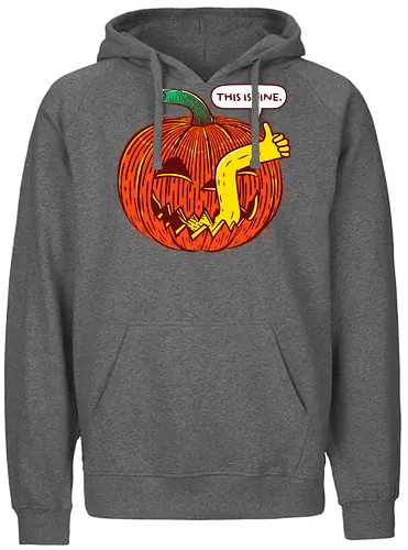 This is fine pumpkin - This is fine, meme, pumpkin, kürbis - Fairtrade Hoodie