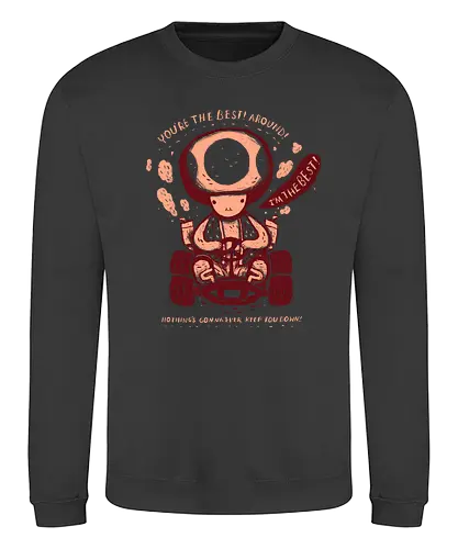 The Best Around - gaming, classic gaming, mushroom, toad, kart, go-kart - Sweatshirt