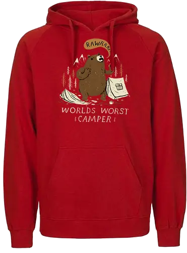 Worlds Worst Camper - fun, camping, outdoor, tent, zelten, natur, bär, br - Fairtrade Hoodie