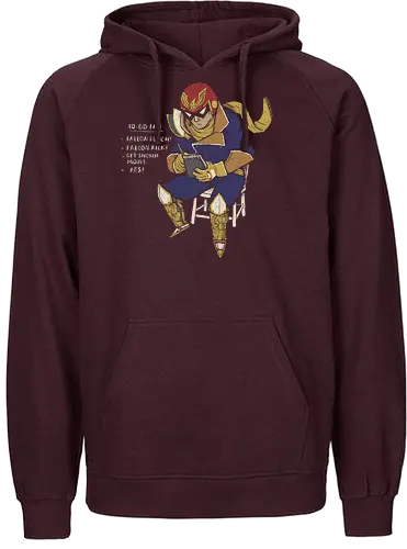 Falcon To Do - falcon, punch, kick, yes, moves, f-zero, retrogames, gaming, videogames - Fairtrade Hoodie
