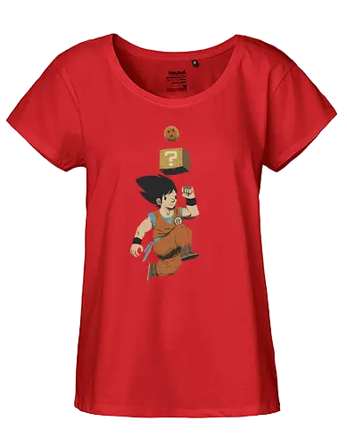 Power Up! - goku, son, anime, manga, dbz, balls, mario, power up, level up, games, gaming, videogames - Fairtrade Girl Shirt