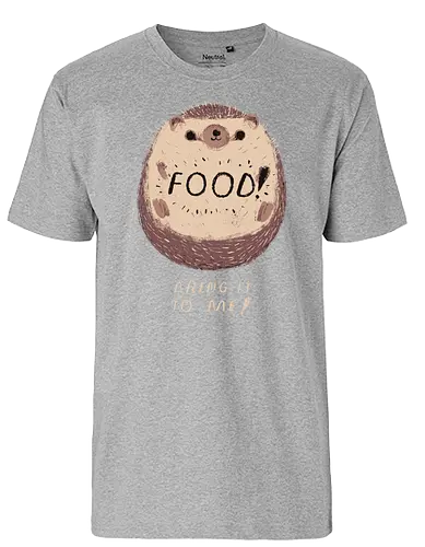 Bring me Food! - igel, hedgehog, cute, animal, food, essen, hunger, hungry - Fairtrade T-Shirt