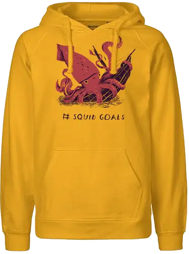 Squid Goals - squid, tintenfisch, krake, kraken, octopus, kalmar, meer, tiefsee, boat, boot, schiff, deep s - Fairtrade Hoodie
