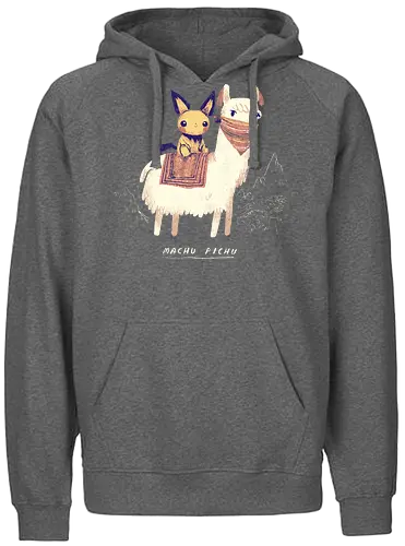 Machu Pichu - machu picchu, pocket, monster, llama, Alpaka, alpaca, lama - Fairtrade Hoodie