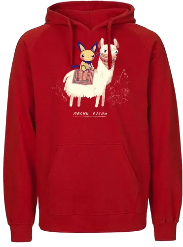 Machu Pichu - machu picchu, pocket, monster, llama, Alpaka, alpaca, lama - Fairtrade Hoodie