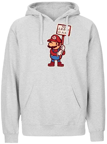 The earth is flat - mario, fes, gaming, demo, flat earth, flat earth society - Fairtrade Hoodie