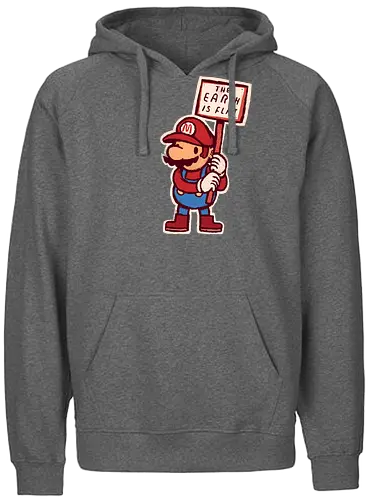 The earth is flat - mario, fes, gaming, demo, flat earth, flat earth society - Fairtrade Hoodie