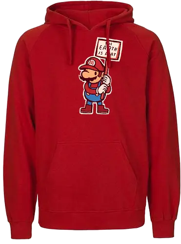 The earth is flat - mario, fes, gaming, demo, flat earth, flat earth society - Fairtrade Hoodie