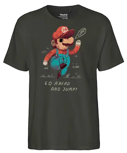 Jump - mario, jump, Sprung, jump'n'run, platformer - Fairtrade T-Shirt