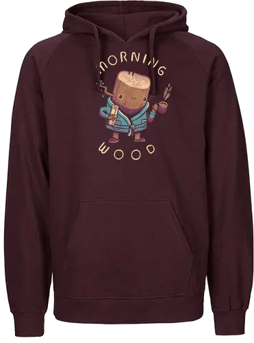 Morning wood - holz, Latte, mornings, coffee, kaffee - Fairtrade Hoodie