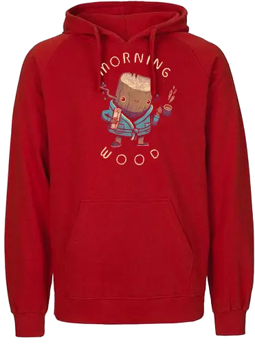 Morning wood - holz, Latte, mornings, coffee, kaffee - Fairtrade Hoodie