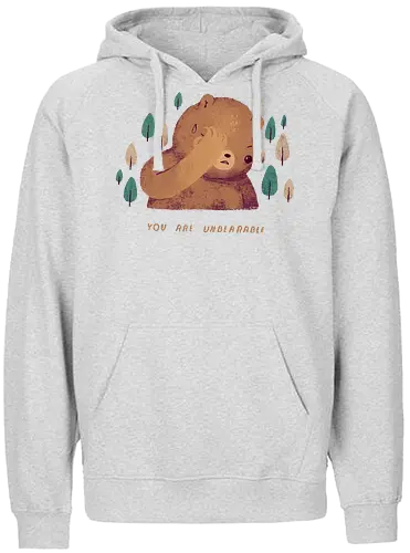 Unbearable - bär, unerträglich, Witz, bear - Fairtrade Hoodie