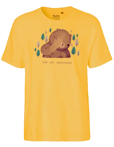 Unbearable - bär, unerträglich, Witz, bear - Fairtrade T-Shirt