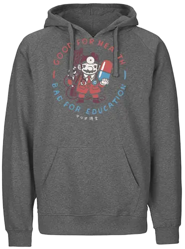 Good for gaming, bad for education - gaming, doctor, Pill, handheld, classic gaming - Fairtrade Hoodie
