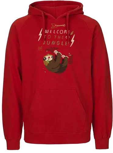 Welcome to the jungle - sloth, rock music, guns, roses - Fairtrade Hoodie