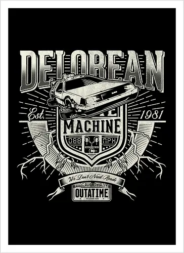 Outtatime - timetravel, time machine, zukunft, delorn - Artprint