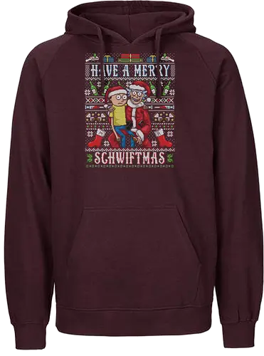 Merry Schwiftmas - rick, morty, schwifty, x-max, weihnachten, christmas, serie, tv, Ugly christmas swter - Fairtrade Hoodie