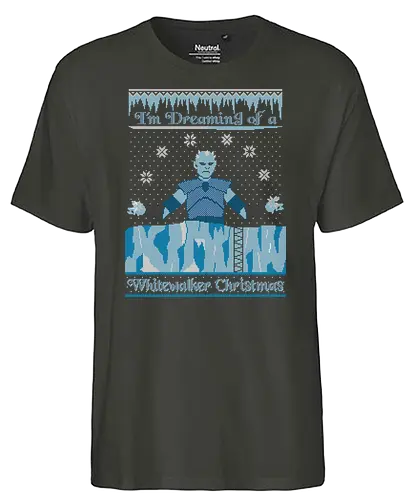 Walker X-Mas - walker, white walker, ice and fire, throne, christmas, winter, weihnachten, Ugly christmas swter - Fairtrade T-Shirt