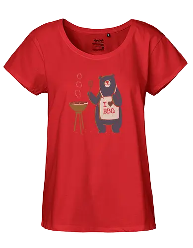 Bear Grill - bbq, bär, barbecue, grill, grillen, kochen, cute, br - Fairtrade Girl Shirt
