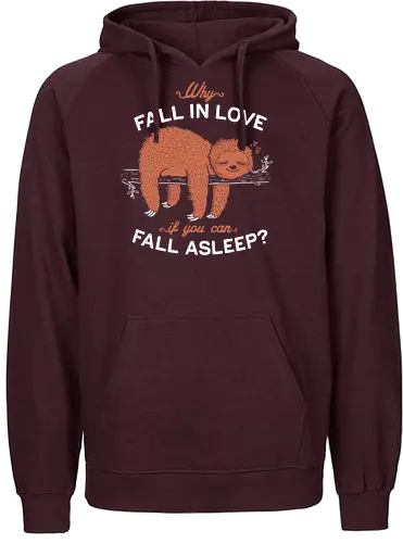 Fall Asleep - sloth, sleep, faultier, cute, niedlich, love - Fairtrade Hoodie