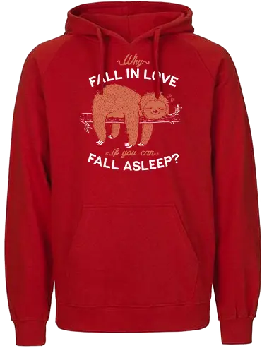 Fall Asleep - sloth, sleep, faultier, cute, niedlich, love - Fairtrade Hoodie
