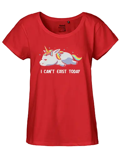 I can't exist today - depressiv, einhorn, unicorn, cute, rainbow - Fairtrade Girl Shirt