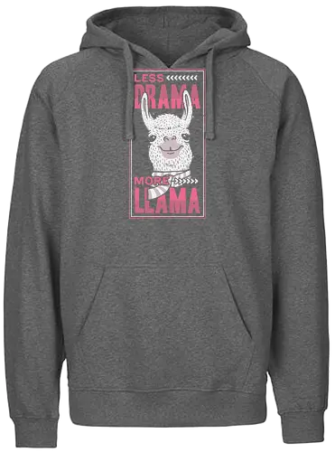 Less Drama, More LLama - lama, llama, drama, fun, cute, niedlich, neuweltkamel - Fairtrade Hoodie