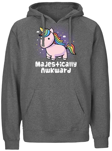 Majestically Awkward - unicorn, einhorn, cute, awkward, fluffy, rainbow - Fairtrade Hoodie