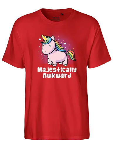 Majestically Awkward - unicorn, einhorn, cute, awkward, fluffy, rainbow - Fairtrade T-Shirt
