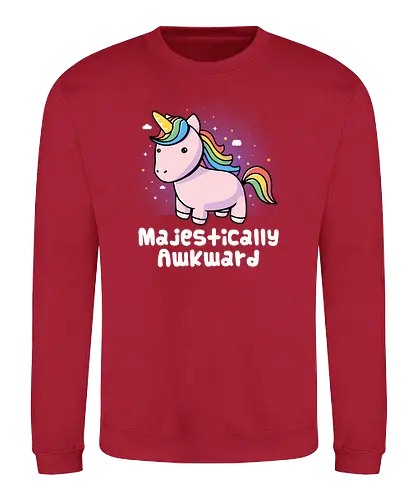 Majestically Awkward - unicorn, einhorn, cute, awkward, fluffy, rainbow - Sweatshirt