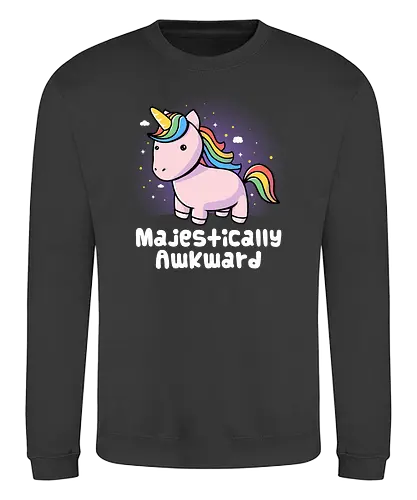 Majestically Awkward - unicorn, einhorn, cute, awkward, fluffy, rainbow - Sweatshirt