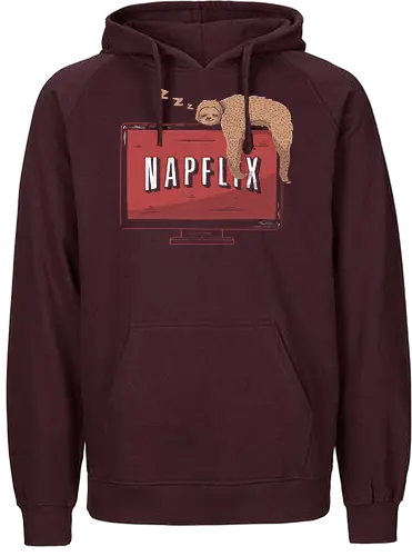 Napflix - series, tv, nap, sloth, faultier, binge watching, strming - Fairtrade Hoodie