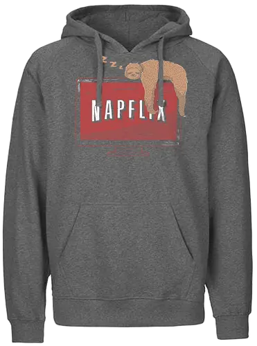 Napflix - series, tv, nap, sloth, faultier, binge watching, strming - Fairtrade Hoodie