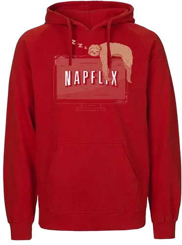 Napflix - series, tv, nap, sloth, faultier, binge watching, strming - Fairtrade Hoodie