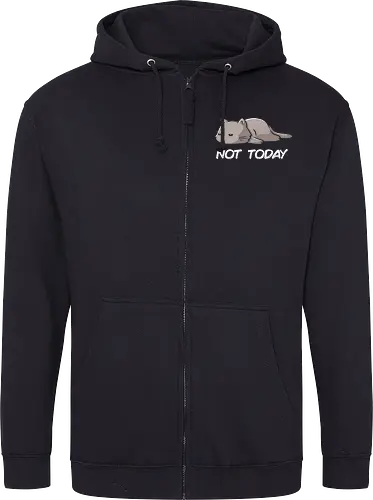 Not Today Cat - cat, lazy, katze, not today, nicht heute, unlust, faulheit, neko - Zip Hoodie
