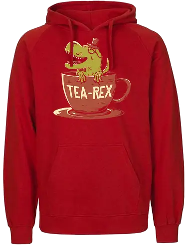 T-Rex - british, t-rex, tyrannosaurus, cup, drink, t - Fairtrade Hoodie